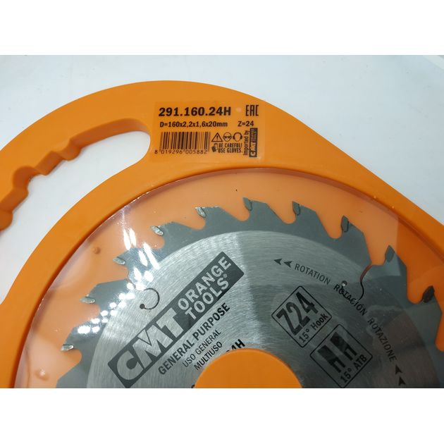Дисковая пила 160x20 мм, Z 24 для ручных циркулярок CMT, фото , изображение 11 | SNABZHENIE.com.ua