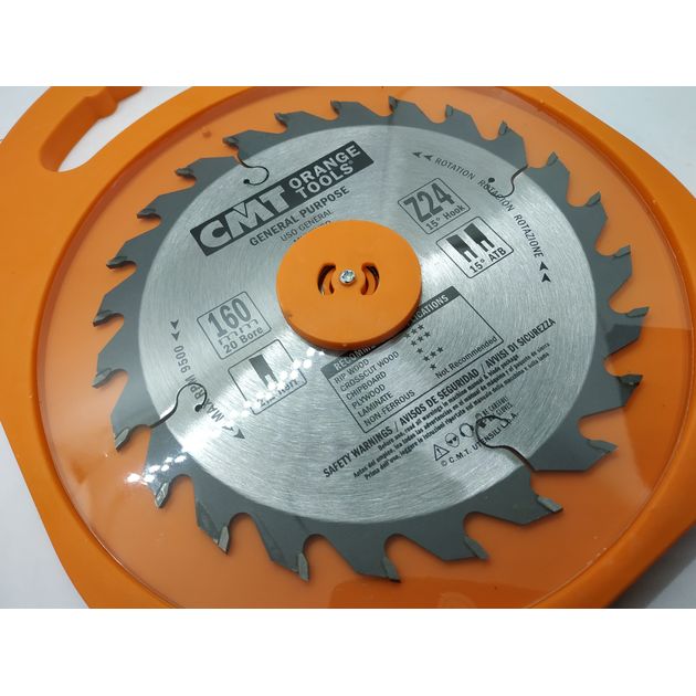 Дисковая пила 160x20 мм, Z 24 для ручных циркулярок CMT, фото , изображение 12 | SNABZHENIE.com.ua