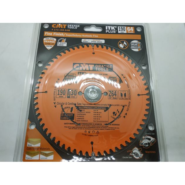 Диск пильный 190 х 30 мм Z 64 для чистового реза по дереву CMT, фото , изображение 9 | SNABZHENIE.com.ua