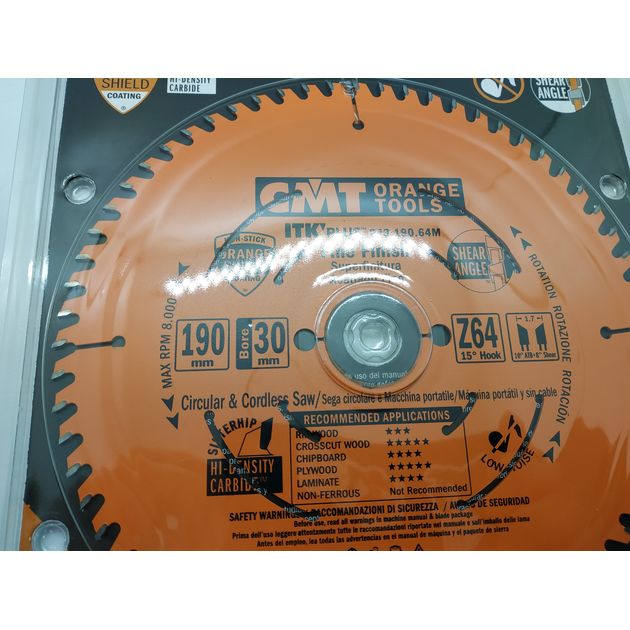 Диск пильный 190 х 30 мм Z 64 для чистового реза по дереву CMT, фото , изображение 13 | SNABZHENIE.com.ua