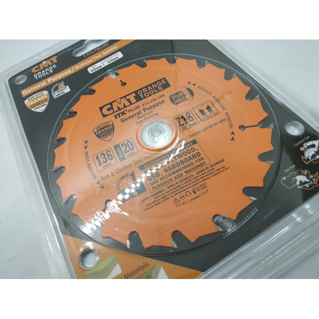 Дисковая пила CMT 136 х 20 мм, Z 18, для тонкого пропила дерева, фото , изображение 8 | SNABZHENIE.com.ua