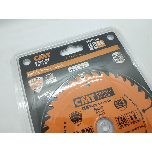 Диск пильный тонкий 136x20 мм, Z36, по дереву CMT (272.136.36H), фото , изображение 8 | SNABZHENIE.com.ua Диск пильный тонкий 136x20 мм, Z36, по дереву CMT (272.136.36H), фото , изображение 8 | SNABZHENIE.com.ua