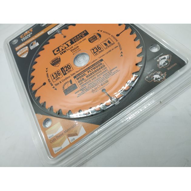 Диск пильный тонкий 136x20 мм, Z36, по дереву CMT (272.136.36H), фото , изображение 7 | SNABZHENIE.com.ua Диск пильный тонкий 136x20 мм, Z36, по дереву CMT (272.136.36H), фото , изображение 7 | SNABZHENIE.com.ua