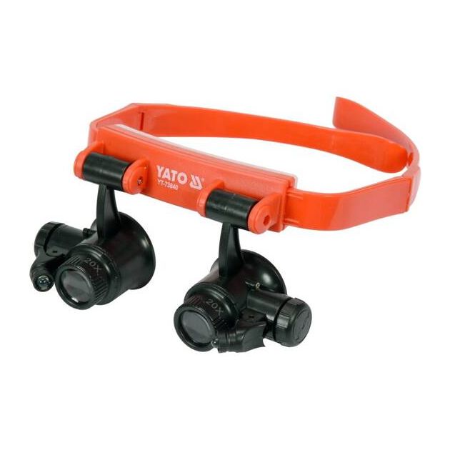 Лупа на голову с подсветкой YATO 2 LED, 4 пары, кратность х10-х25, фото  | SNABZHENIE.com.ua