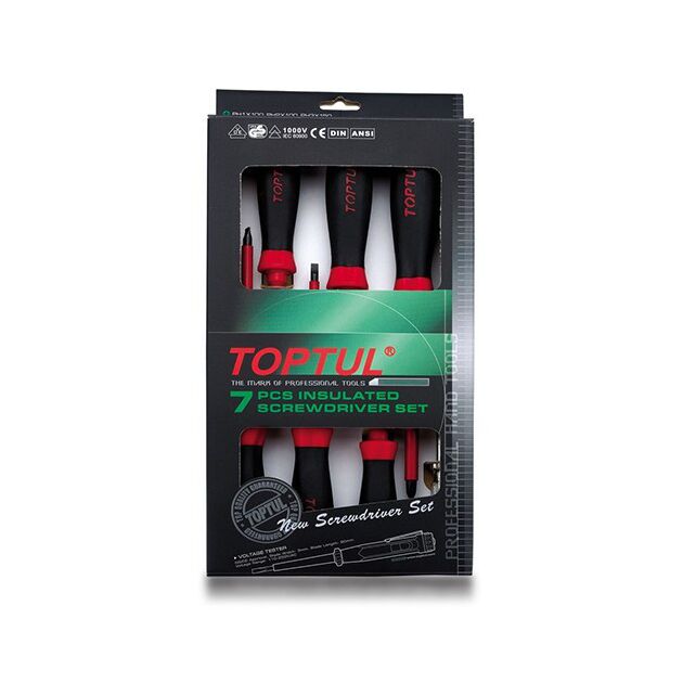 Набор отверток 1000V 7 ед. TOPTUL (GAAE0704), фото  | SNABZHENIE.com.ua
