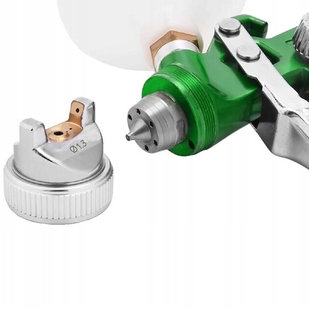 Краскопульт пневматичний HVLP верхній пластиковий бачок 600 мл, форсунка 2,5 мм AUARITA H-827B-2.5, фото , зображення 2 | SNABZHENIE.com.ua