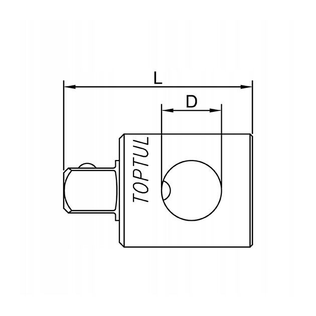 Переходник 3/8 х 1/2 с отверстием TOPTUL (CAGA1216), фото , изображение 3 | SNABZHENIE.com.ua