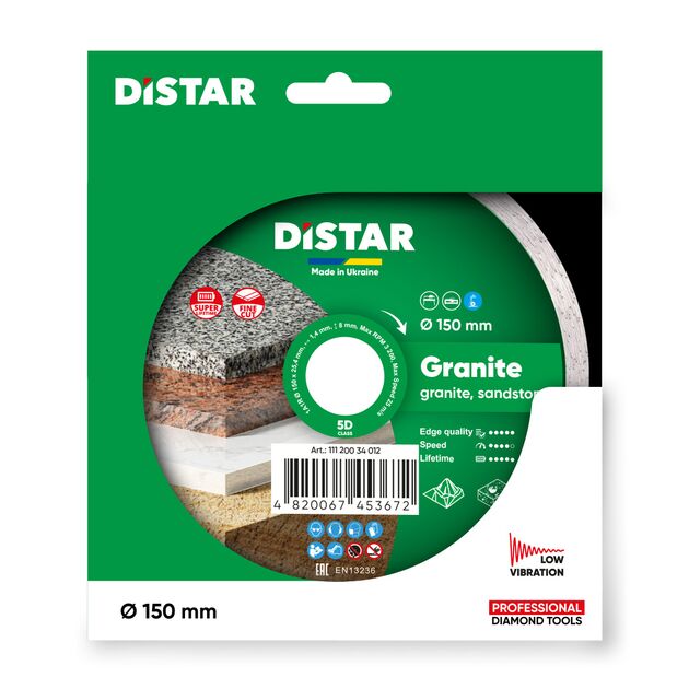 Круг алмазний відрізний DISTAR Granite 150 x 1,4 x 8 x 25,4 (1A1R) (11120034012), фото , зображення 2 | SNABZHENIE.com.ua
