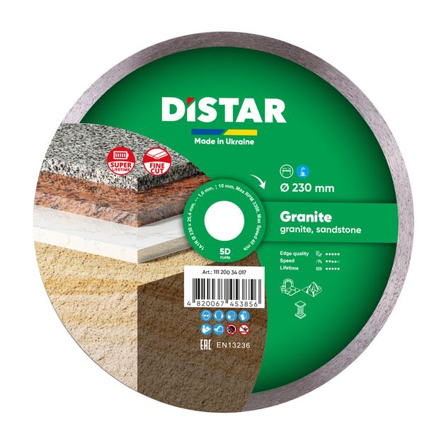 Круг алмазний відрізний DISTAR Granite 230 x 1,6 x 10 x 25,4 (1A1R) (11120034017), фото  | SNABZHENIE.com.ua