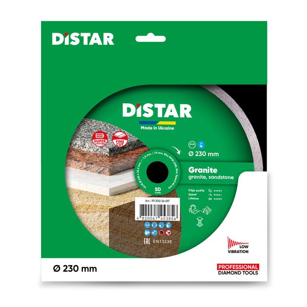Круг алмазний відрізний DISTAR Granite 230 x 1,6 x 10 x 25,4 (1A1R) (11120034017), фото , зображення 2 | SNABZHENIE.com.ua