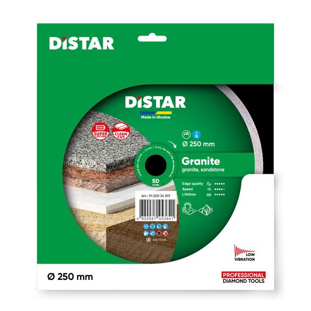 Круг алмазный DISTAR Granite 250 x 1,6 x 10 x 25,4 (1A1R), фото , изображение 2 | SNABZHENIE.com.ua