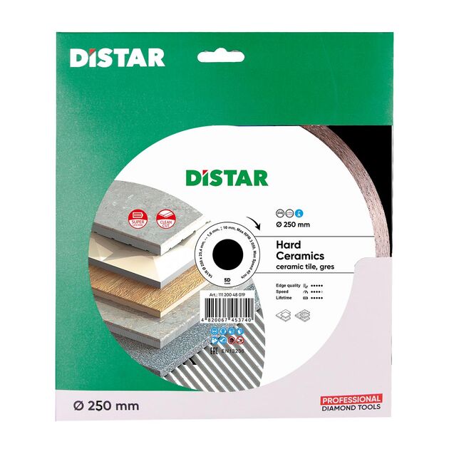 Круг алмазный отрезной DISTAR Hard Ceramics 250 x 1,6/1,2 мм (11120048019), фото , изображение 3 | SNABZHENIE.com.ua