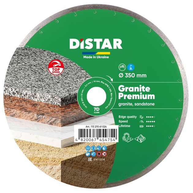 Круг алмазний відрізний DISTAR Granite Premium 350 x 2,4 x 10 x 32 (1A1R), фото  | SNABZHENIE.com.ua
