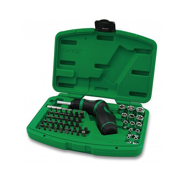 Набор торцевых головок и бит 1/4 с трещоткой TOPTUL (GAAI5401), фото  | SNABZHENIE.com.ua