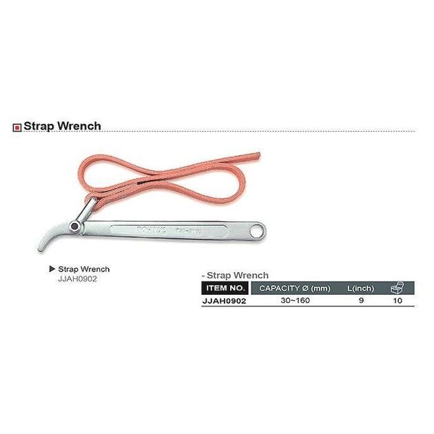 Съемник фильтра кожаная лента d 30-160 мм TOPTUL (JJAH0902), фото , изображение 2 | SNABZHENIE.com.ua