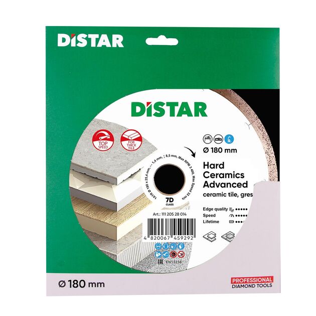 Круг алмазный DISTAR 180x1,4x8,5 Hard Ceramics Advanced, фото , изображение 3 | SNABZHENIE.com.ua