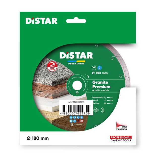 Круг алмазний відрізний DISTAR Granite Premium 180 x 1,5 x 8,5 x 25,4 (1A1R) (11320061014), фото , зображення 2 | SNABZHENIE.com.ua