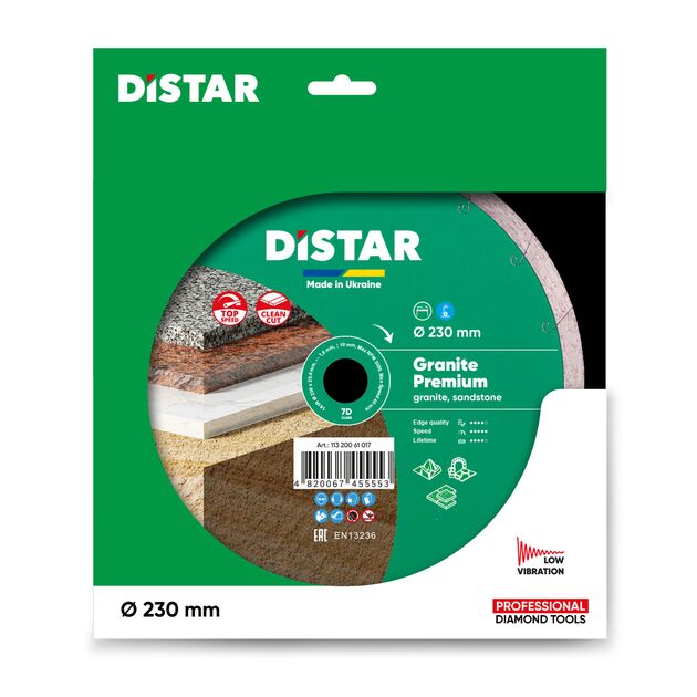 Круг алмазный DISTAR Granite Premium 230 мм, 1,7 мм, 25,4 мм, фото , изображение 2 | SNABZHENIE.com.ua