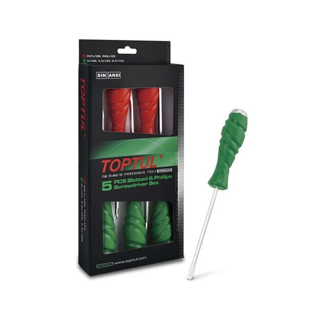 Набор ударных отверток SUPER GRIP TOPTUL, 5 ед. (GAAE0509), фото  | SNABZHENIE.com.ua