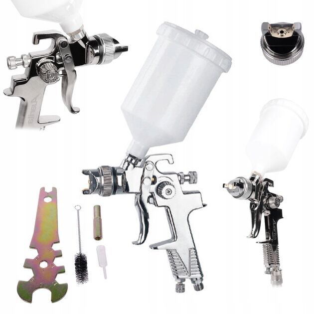Краскопульт пневматичний HVLP з верхнім пластиковим бачком 600 мл, форсунка 2,5 мм AUARITA H-970P-2.5, фото  | SNABZHENIE.com.ua