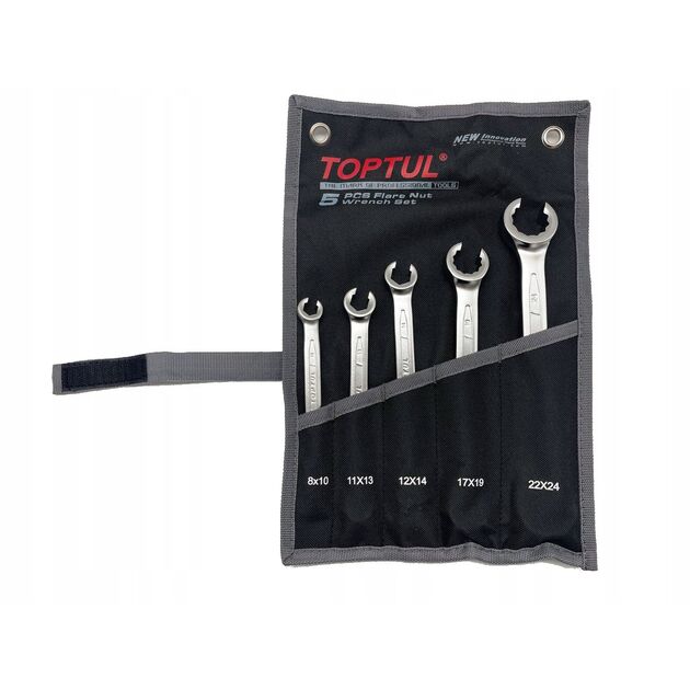 Набор ключей разрезных TOPTUL 5 шт. 8-24 мм (чехол) GPAQ0502, фото , зображення 3 | SNABZHENIE.com.ua