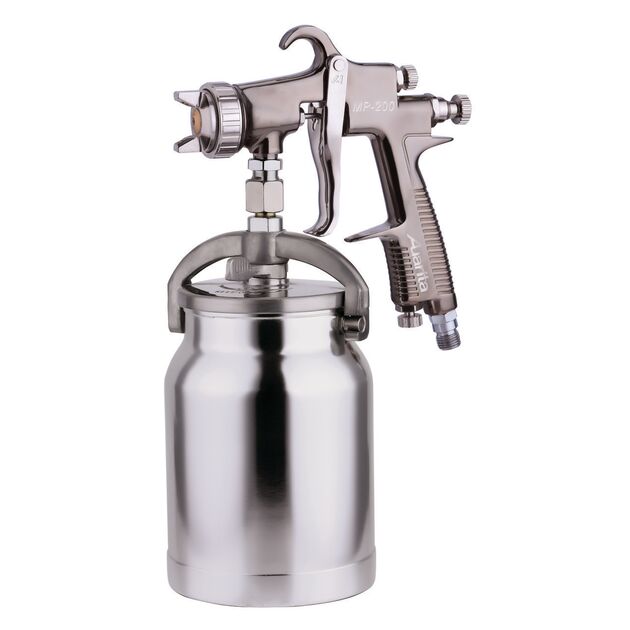 Краскопульт пневматичний тип HVLP з нижнім металевим бачком, діаметр форсунки 1,4 мм AUARITA MP-200-1.4, фото  | SNABZHENIE.com.ua