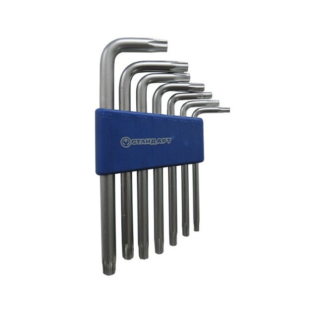 Набор ключей TORX Г-обр. с отверстием 7ед. СТАНДАРТ TKS0701, фото  | SNABZHENIE.com.ua