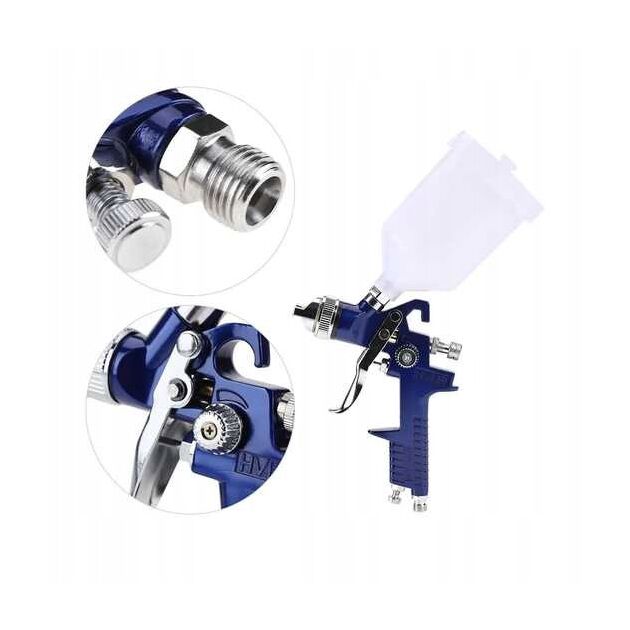 Краскопульт пневматичний HVLP верхній пластиковий бак 600 мл, форсунка 1,4 мм AUARITA H-827B-1.4, фото  | SNABZHENIE.com.ua
