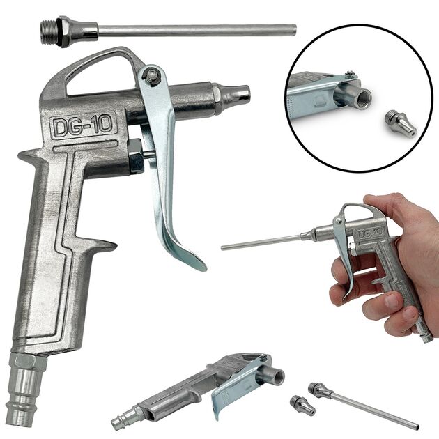 Пистолет продувочный короткий с насадкой 80мм AIRKRAFT DG-10-1-3, фото  | SNABZHENIE.com.ua