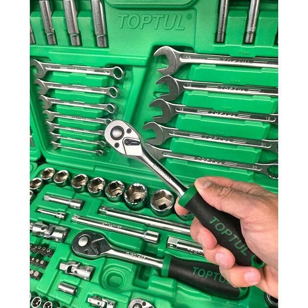 Набір інструментів комбінований 130 ед. TOPTUL (GCAI130B), фото , зображення 3 | SNABZHENIE.com.ua