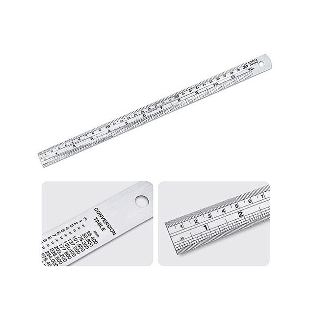 Лінійка металева 30 см з нержавіючої сталі TOPTUL IABA0300, фото  | SNABZHENIE.com.ua