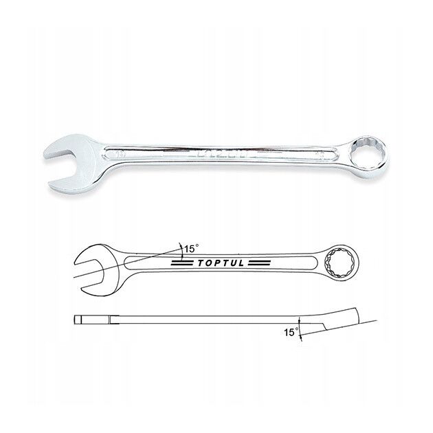 Набор ключей рожково-накидных TOPTUL 16 шт. 6-24мм (кейс) GAAD1603, фото , зображення 3 | SNABZHENIE.com.ua