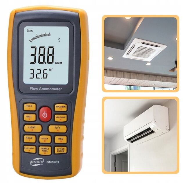 Анемометр-термометр USB BENETECH GM8902 (0,3-45 м/с, 0-45 °C), фото , зображення 2 | SNABZHENIE.com.ua