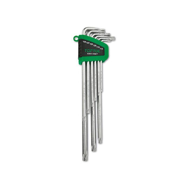 Набор ключей Г-обр. TORX T10-T50 9ед. супердлинных с отверстием (GAAL0919) TOPTUL GSN-09ET, фото  | SNABZHENIE.com.ua