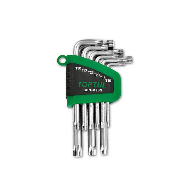 Г-образные ключи TORX T10-T50 9ед. (GAAL0913) TOPTUL GSN-09SS, фото  | SNABZHENIE.com.ua