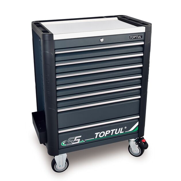 Тележка з інструментом (BUMPER SERIES) 7 секцій 340 од. сірий TOPTUL GE-34029, фото  | SNABZHENIE.com.ua