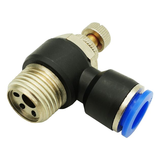 Кран для регулировки воздуха, наружн.резьба 3/8" и цанговое соединение для шлангов 10мм, фото  | SNABZHENIE.com.ua