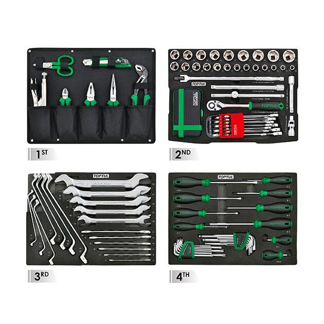 Ящик с инструментом модульный (TBCE0202, 3 секции) 134ед. TOPTUL GCZ-134A, фото , зображення 2 | SNABZHENIE.com.ua
