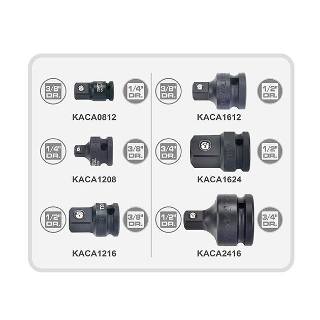 Набор переходников ударных 1/4"-3/4" 6ед.  TOPTUL GDAI0602, фото , зображення 2 | SNABZHENIE.com.ua