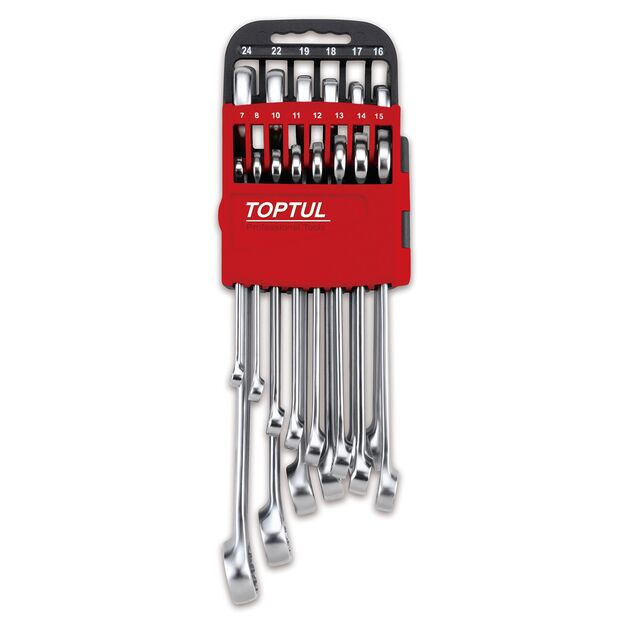 Набор ключей комбинированных 7-24мм 14ед. на холдере (красный)  TOPTUL GSAB1402, фото  | SNABZHENIE.com.ua