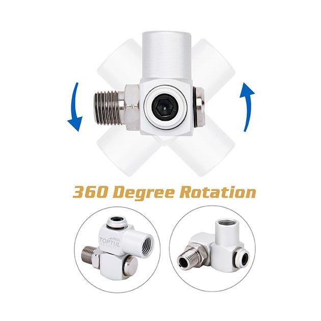 Шарнирный переходник 1/4" для пневмоинструмента и воздушных линий  TOPTUL KACH0801, фото , зображення 2 | SNABZHENIE.com.ua