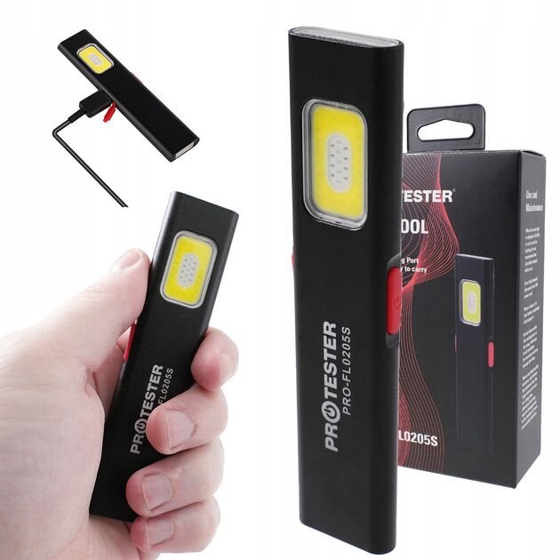 Фонарик карманный EDC светодиодный (COB) аккумуляторный с магнитом  PROTESTER PRO-FL0205S, фото  | SNABZHENIE.com.ua