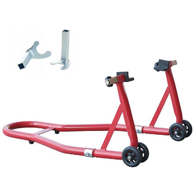 Подставка под заднее колесо мотоцикла L-образная с 2 адаптерами TORIN TRMT05014, фото  | SNABZHENIE.com.ua