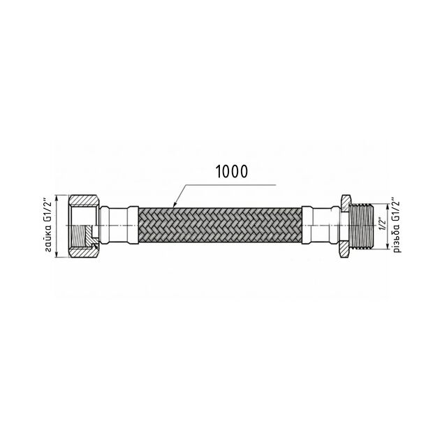 Гибкая подводка для воды Thermo Alliance Forte ВН 100 см TAF386W100, фото , зображення 2 | SNABZHENIE.com.ua
