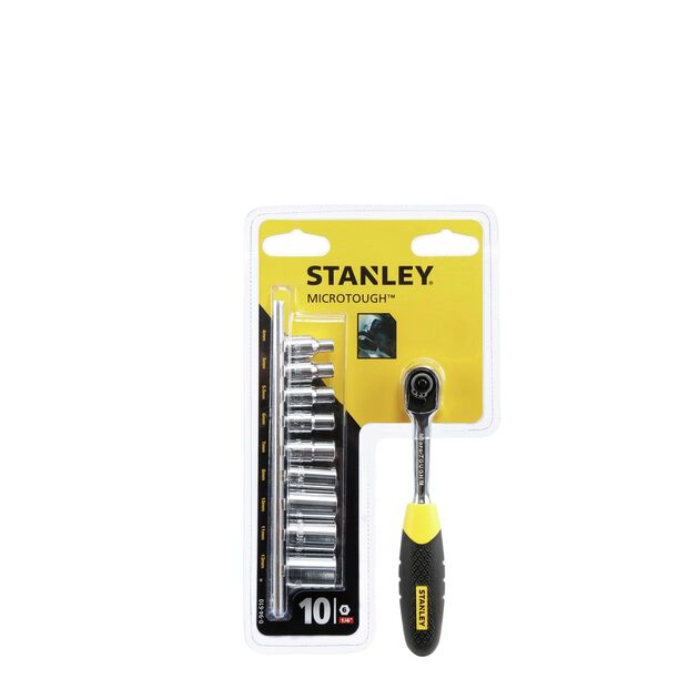 Набір головок торцевих STANLEY MicroTough, квадрат 1/4, М4-13 мм, трещотка, 10 шт. (0-94-610), фото , зображення 2 | SNABZHENIE.com.ua Набір головок торцевих STANLEY MicroTough, квадрат 1/4, М4-13 мм, трещотка, 10 шт. (0-94-610), фото , зображення 2 | SNABZHENIE.com.ua