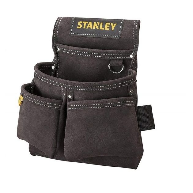 Карманы на пояс замшевые STANLEY, 2 для инструмента и 2 для гвоздей, фото  | SNABZHENIE.com.ua