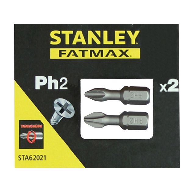Набор бит STANLEY PH2, 25 мм, 2 шт. (STA61021-XJ), фото  | SNABZHENIE.com.ua