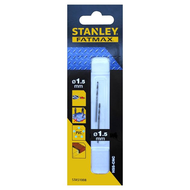 Сверло STANLEY 1,5 мм для металла, дерева и пластика (STA51008-QZ), фото  | SNABZHENIE.com.ua