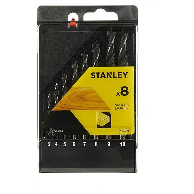 Набор сверл по дереву STANLEY 3-10 мм, 8 шт. (STA56006-QZ), фото  | SNABZHENIE.com.ua
