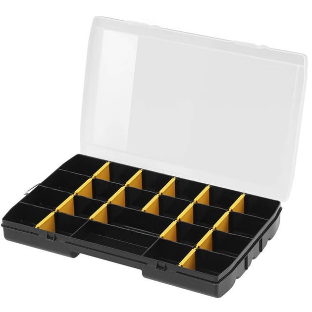 Пластиковый органайзер STANLEY 272x189x46 мм, 17 ячеек, с перегородками, фото  | SNABZHENIE.com.ua